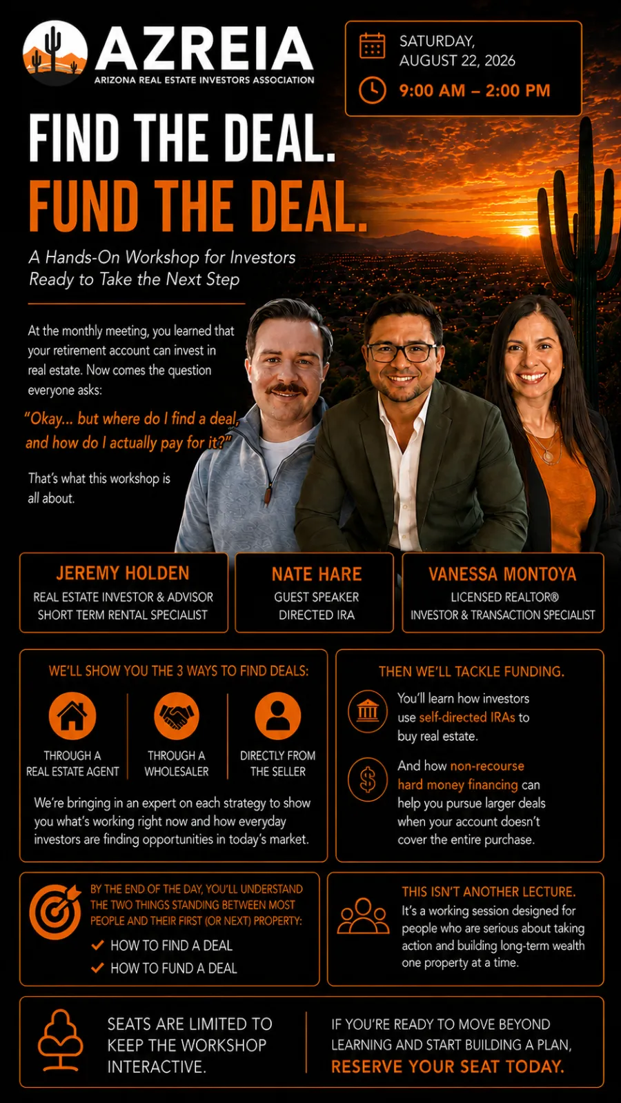 Find the Deal. Fund the Deal. workshop flyer