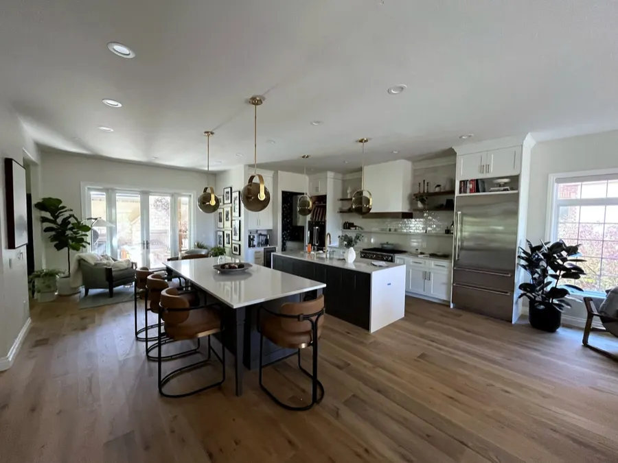 Painted open kitchen and dining area in a Denver home