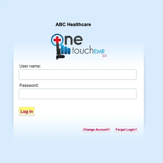 Forgot Login button on the login page