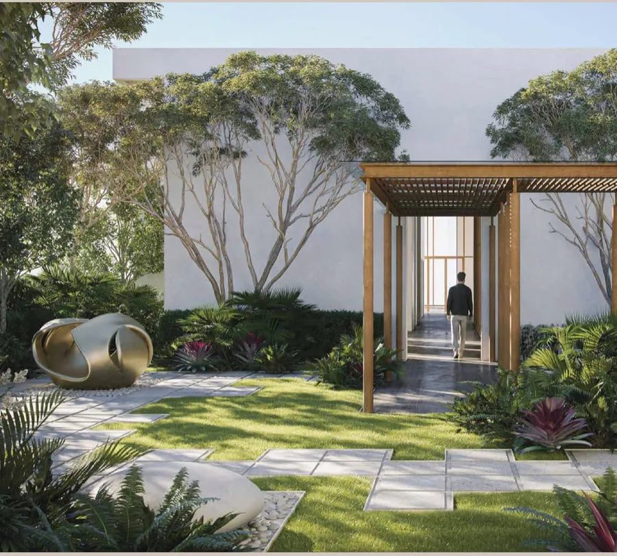 Rooftop lawn and pergola, 111 Menerung, artist's impression