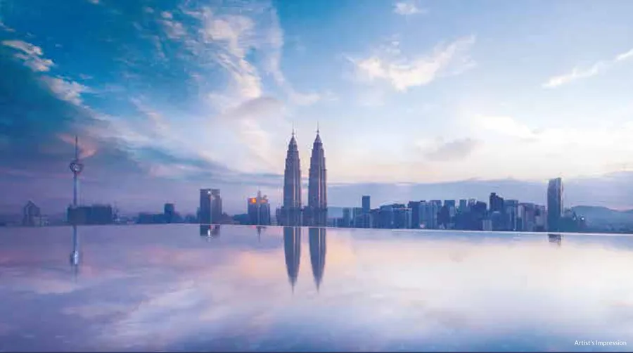 Rooftop infinity pool facing the skyline, Core Residence, artist's impression