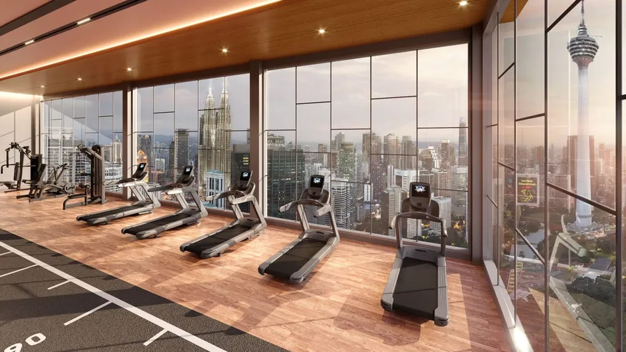 Sky gym framing the KL Tower view, Centrix The Station, artist's impression