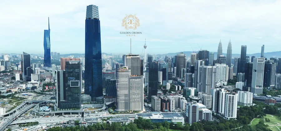 Kuala Lumpur skyline from above, Golden Crown Residence, artist's impression