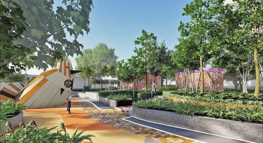 Children's playground on the garden deck, Centrix The Station, artist's impression