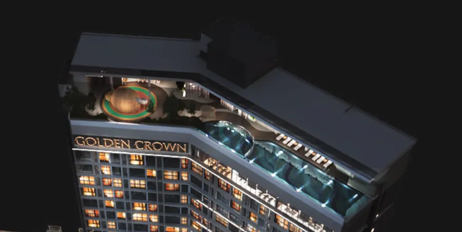 Level 59 rooftop deck at night, Golden Crown Residence, artist's impression