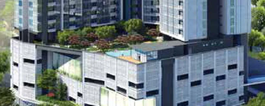 Level 7 podium pool and planted terraces, Core Residence, artist's impression