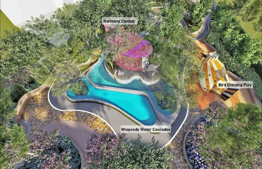 Reverie Garden and Tangerine Cloister greenery, Centrix The Station, artist's impression
