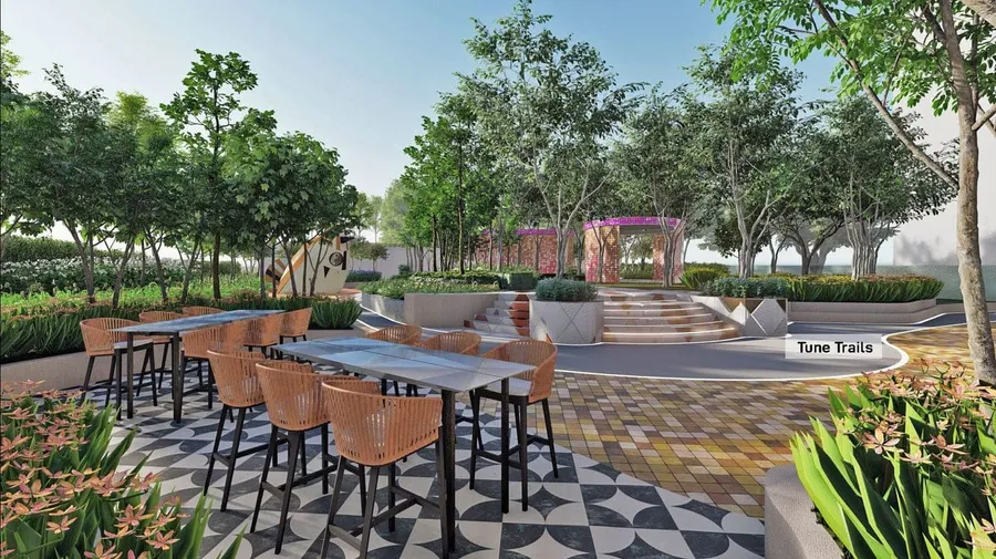 Harmonica Bar on the garden trail, Centrix The Station, artist's impression