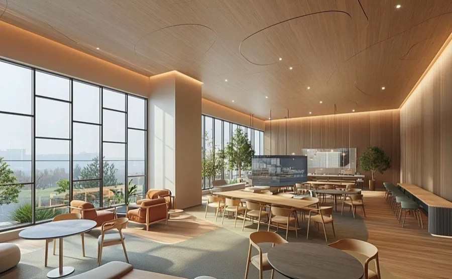 Co-working lounge on the business floor, Centrix The Station, artist's impression