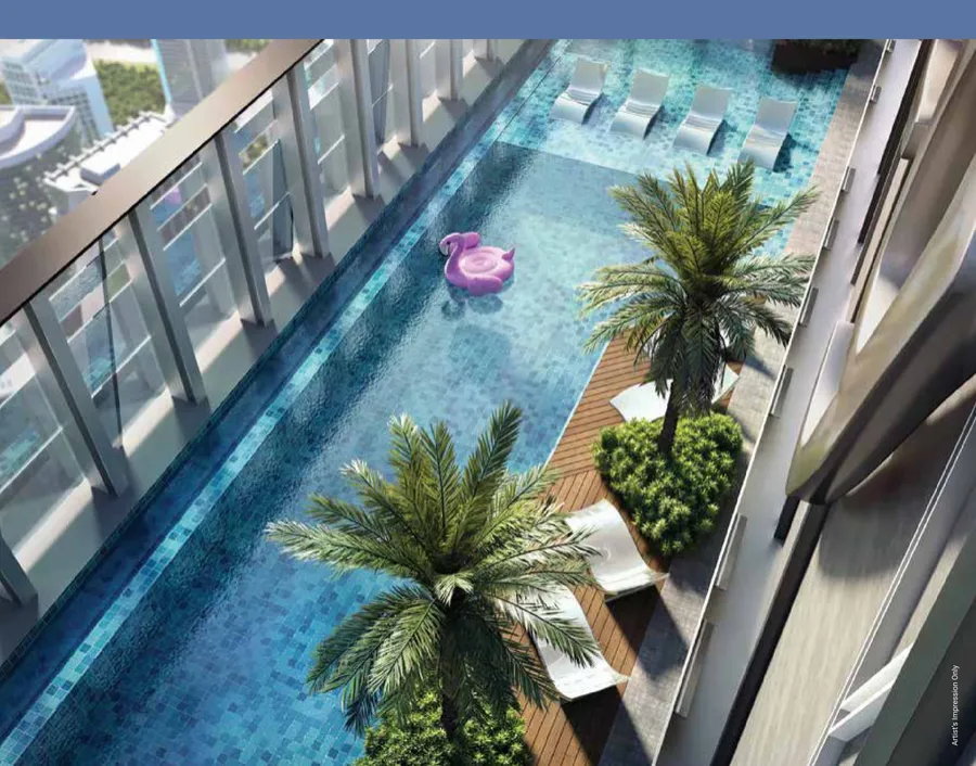 Tower 1 pool on Level 77, Oxley Towers, artist's impression