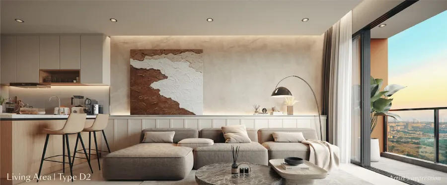 Type D2 living area, Parkside Residences, artist's impression