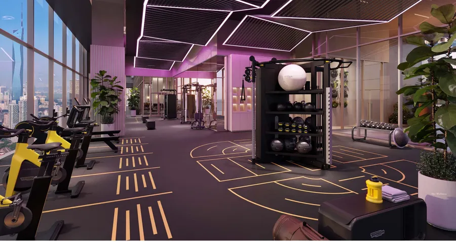 Sky wellness fitness floor on Level 63A, Pavilion Square, artist's impression