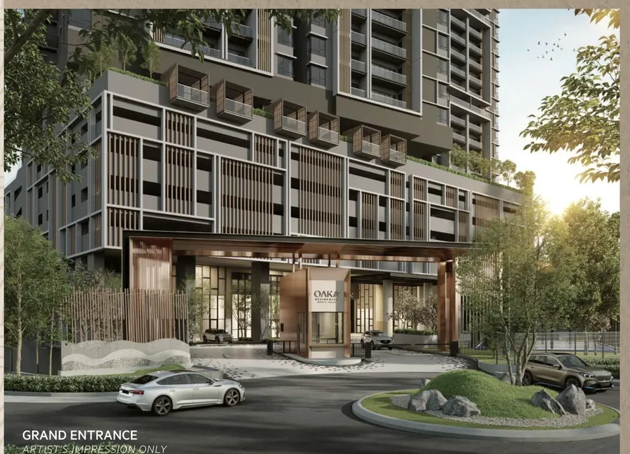 Entrance to the double-height lobby, OAKA Residences, artist's impression