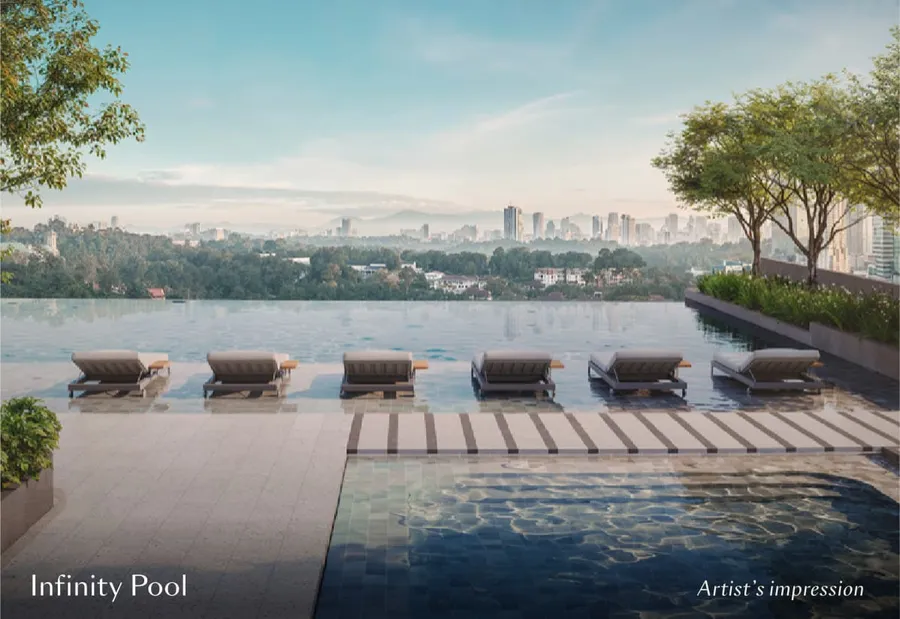 Level 8 infinity pool, Parkside Residences, artist's impression