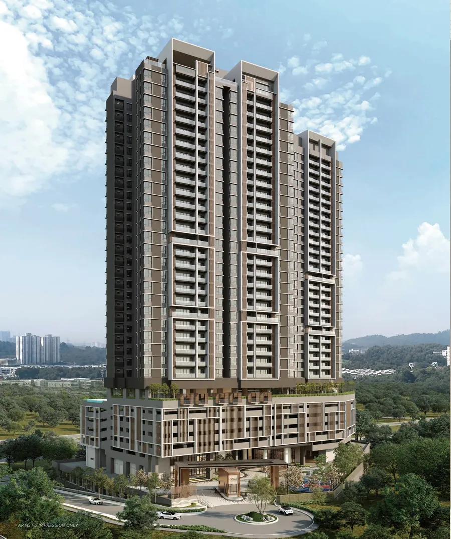 The tower above the podium, OAKA Residences, artist's impression