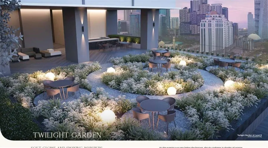 Garden on Level 8 in the evening, Khaya Residence, artist's impression