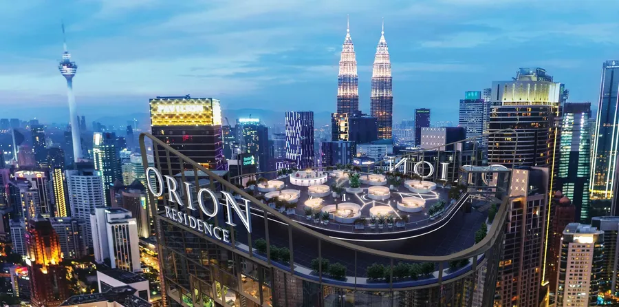 The lit crown above Bukit Bintang, Orion Residence, artist's impression