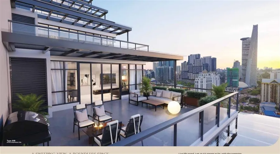 Terraces on the upper floors, Khaya Residence, artist's impression