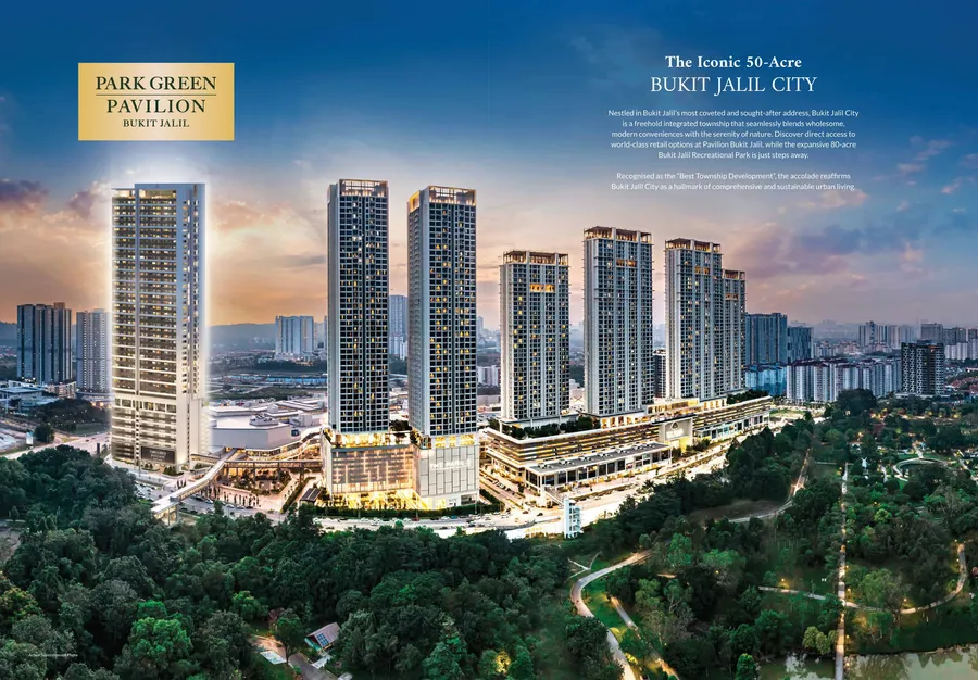 The development and park at dusk, Park Green Pavilion, artist's impression
