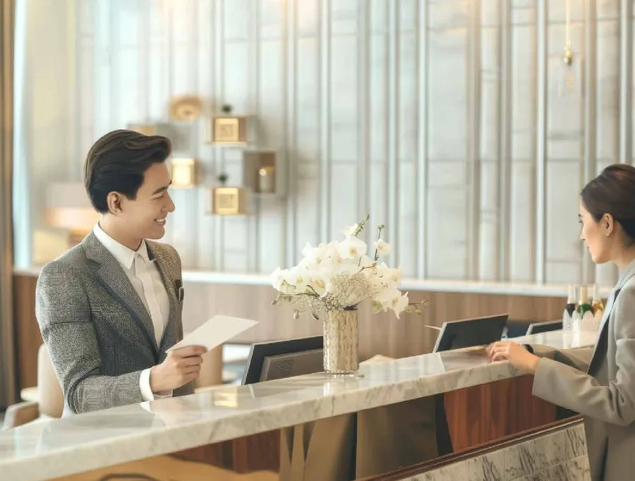 Concierge desk serving both lobbies, Park Green Pavilion, artist's impression