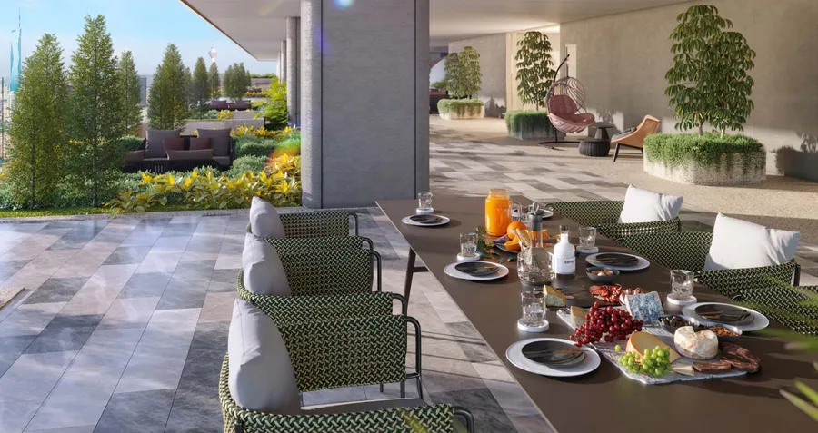 Sky garden dining terrace on Level 66, Pavilion Square, artist's impression