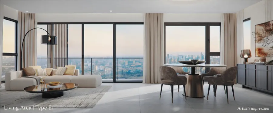 Type E1 living area, Parkside Residences, artist's impression