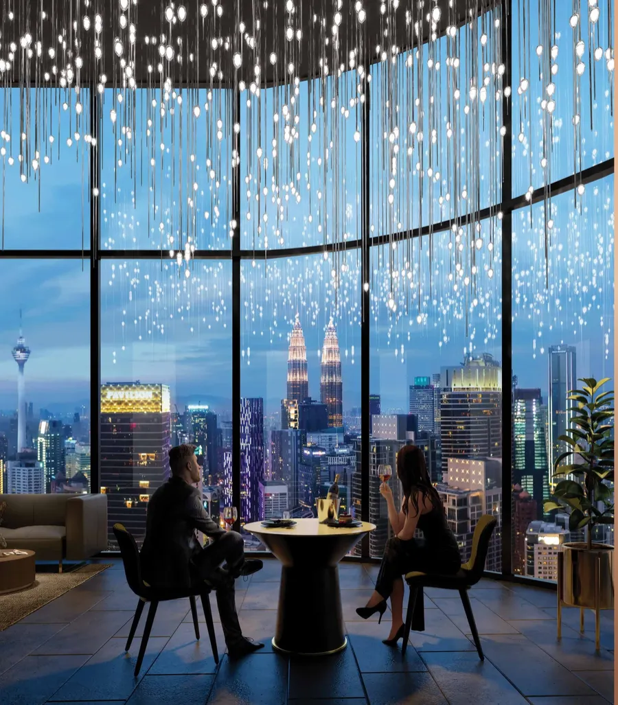 Level 43 dining room, Orion Residence, artist's impression