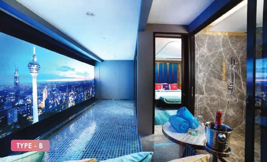 A suite's private pool by the window wall, Royal Lexis, artist's impression