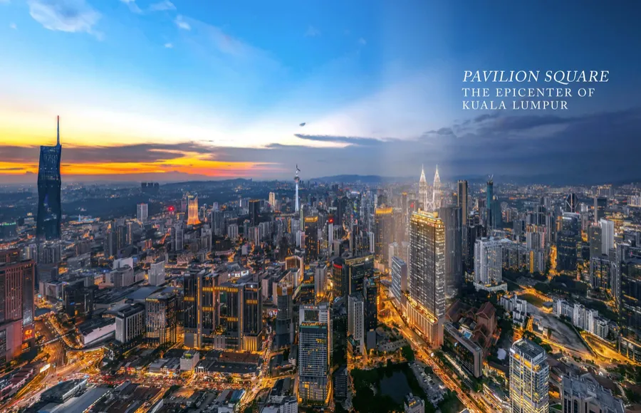 Golden Triangle skyline with Merdeka 118 and KL Tower, Pavilion Square, artist's impression