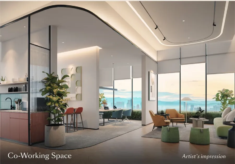 Level 43 co-working space, Parkside Residences, artist's impression