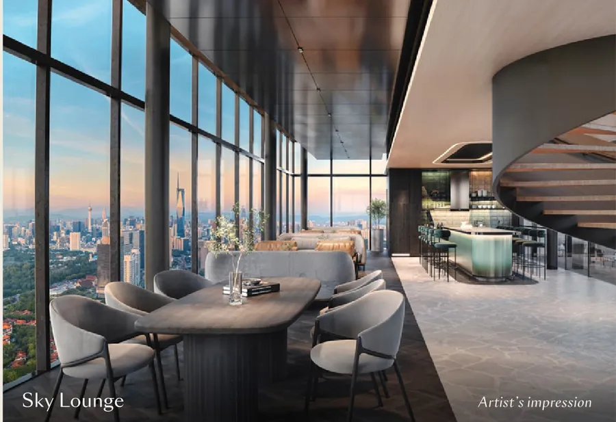 Level 61 sky lounge, Parkside Residences, artist's impression