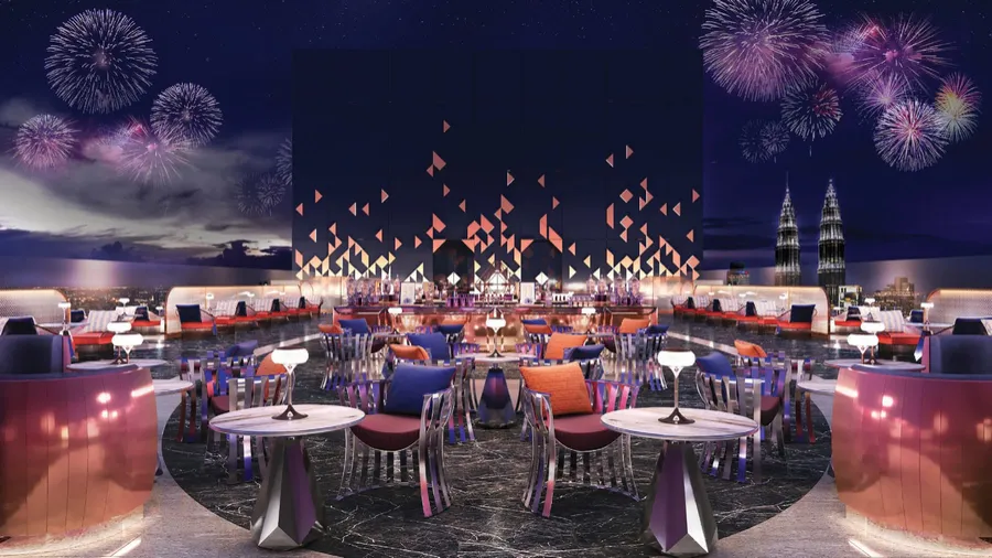 Open-air sky lounge, Royal Lexis, artist's impression