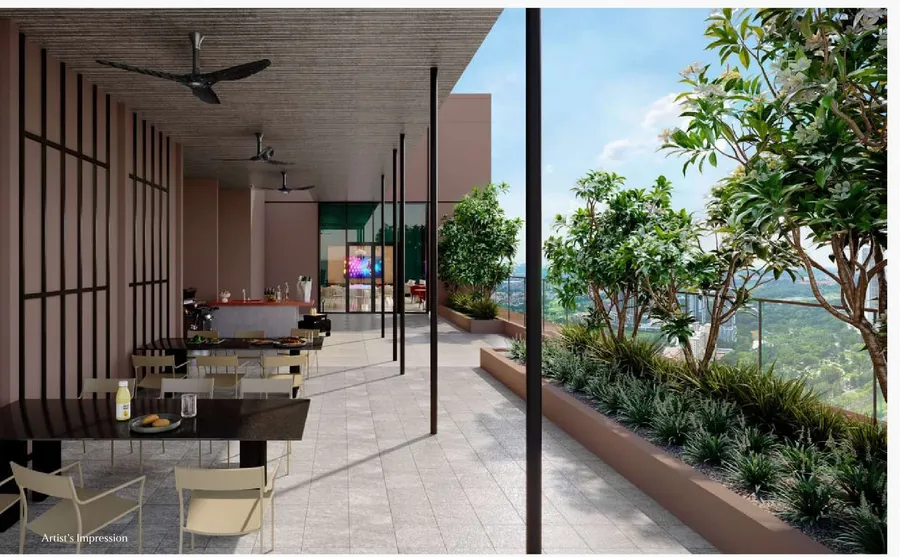 Rooftop BBQ terrace, The Queenswoodz, artist's impression