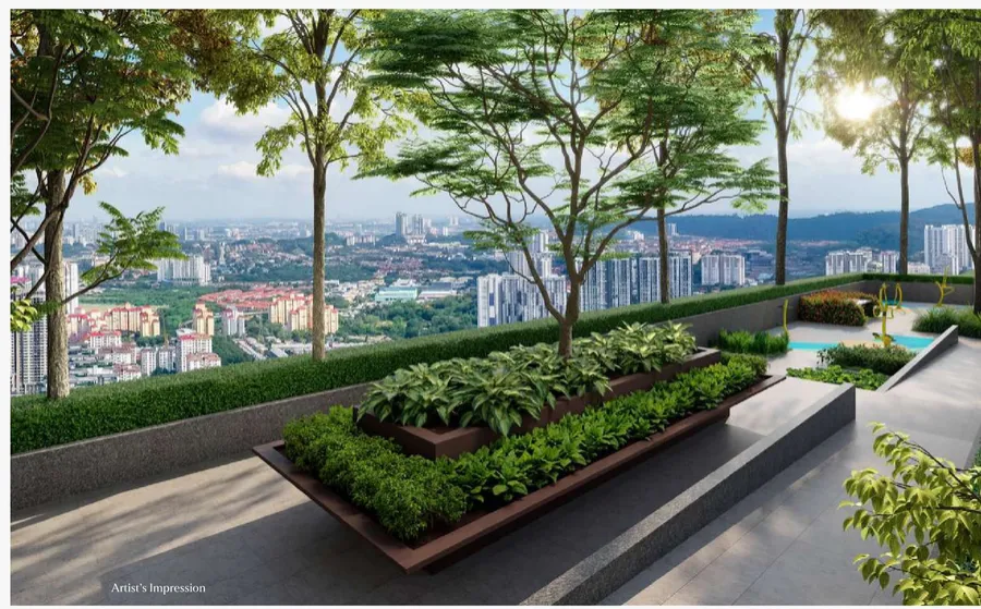 Planted Level 8 terrace, The Queenswoodz, artist's impression