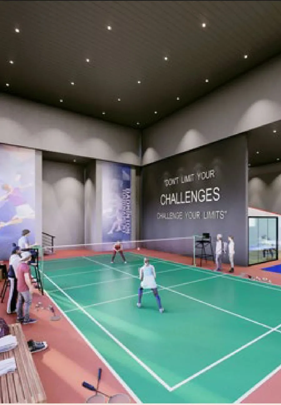Indoor badminton court, The Atas, artist's impression