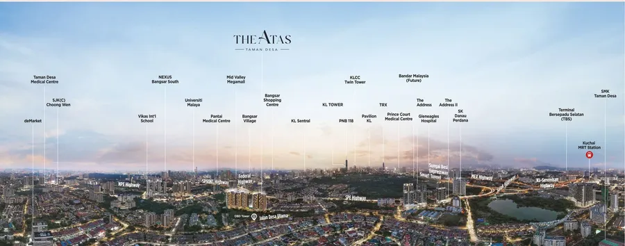 The view across the city, The Atas, artist's impression