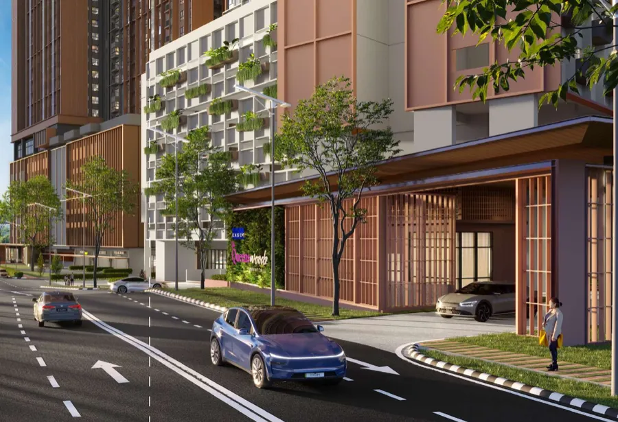Ground-level drop-off, The Queenswoodz, artist's impression