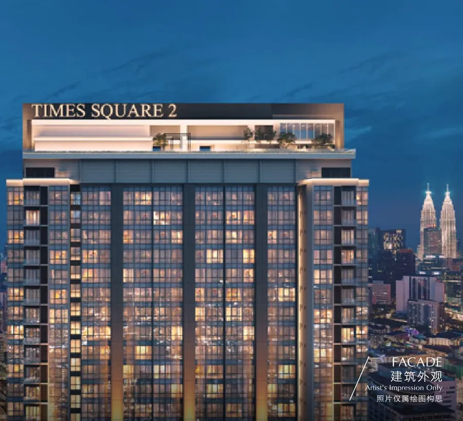 Tower crown at night with the Twin Towers behind, Times Square 2, artist's impression