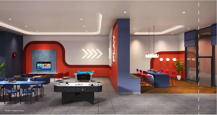 Games room, The Queenswoodz, artist's impression
