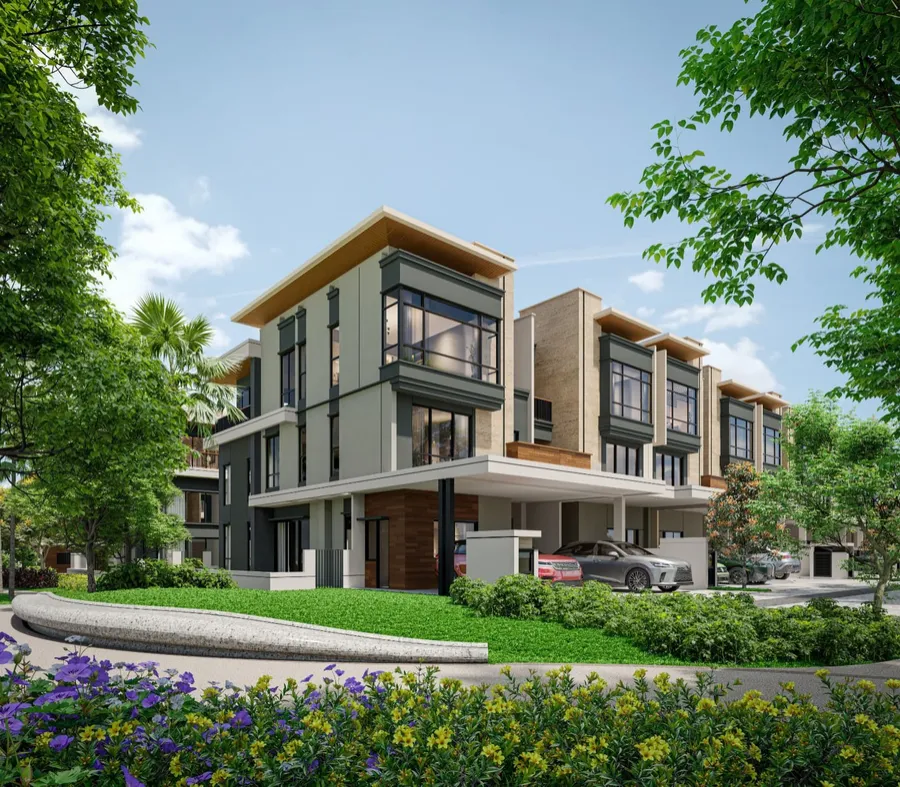 Three-storey Parkhomes beside the park, Zenia Parkhomes, artist's impression