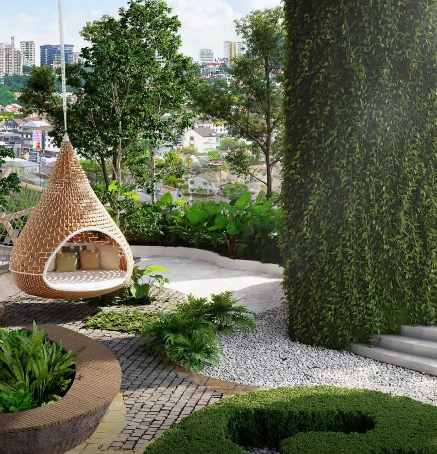 Swing seats in the podium garden, Talisa @ Bangsar Hill Park, artist's impression