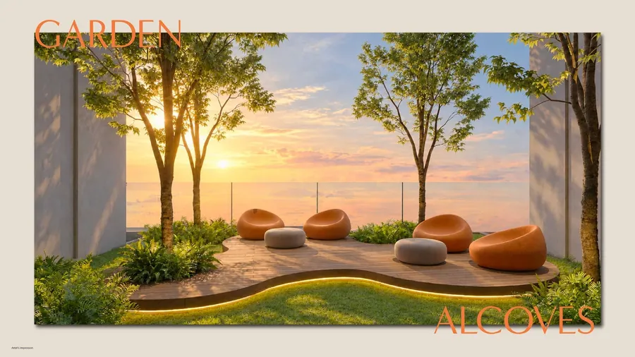 Garden alcoves at sunset, MABA Suitez, artist's impression