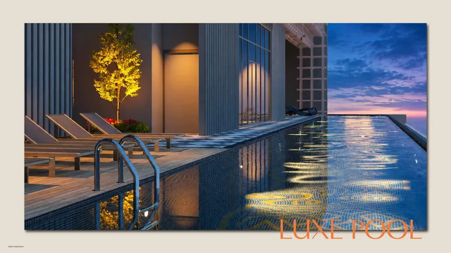 Luxe pool at dusk, MABA Suitez, artist's impression