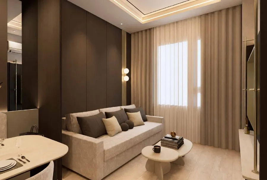 Type B: living, dining and pantry, MABA Suitez, artist's impression