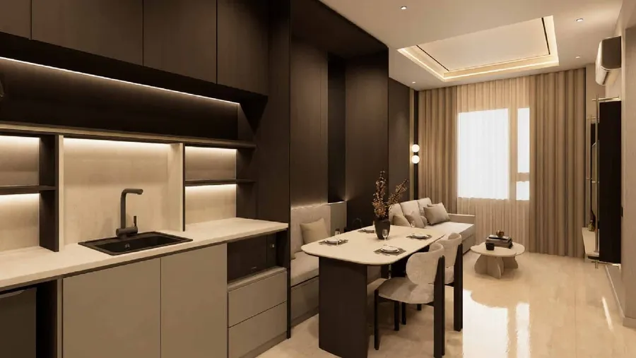 Type C: pantry and dining table, MABA Suitez, artist's impression