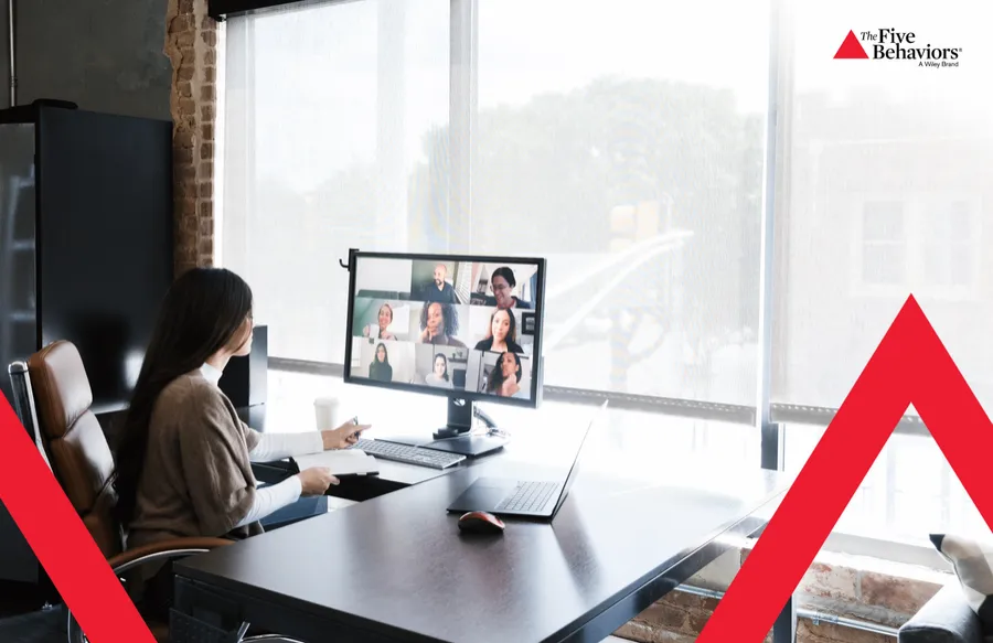 A participant in a live online session. Photo: The Five Behaviors®