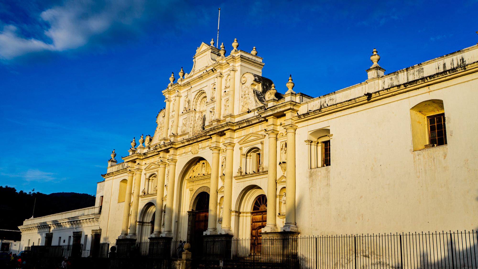 Antigua, evening light on the cathedral