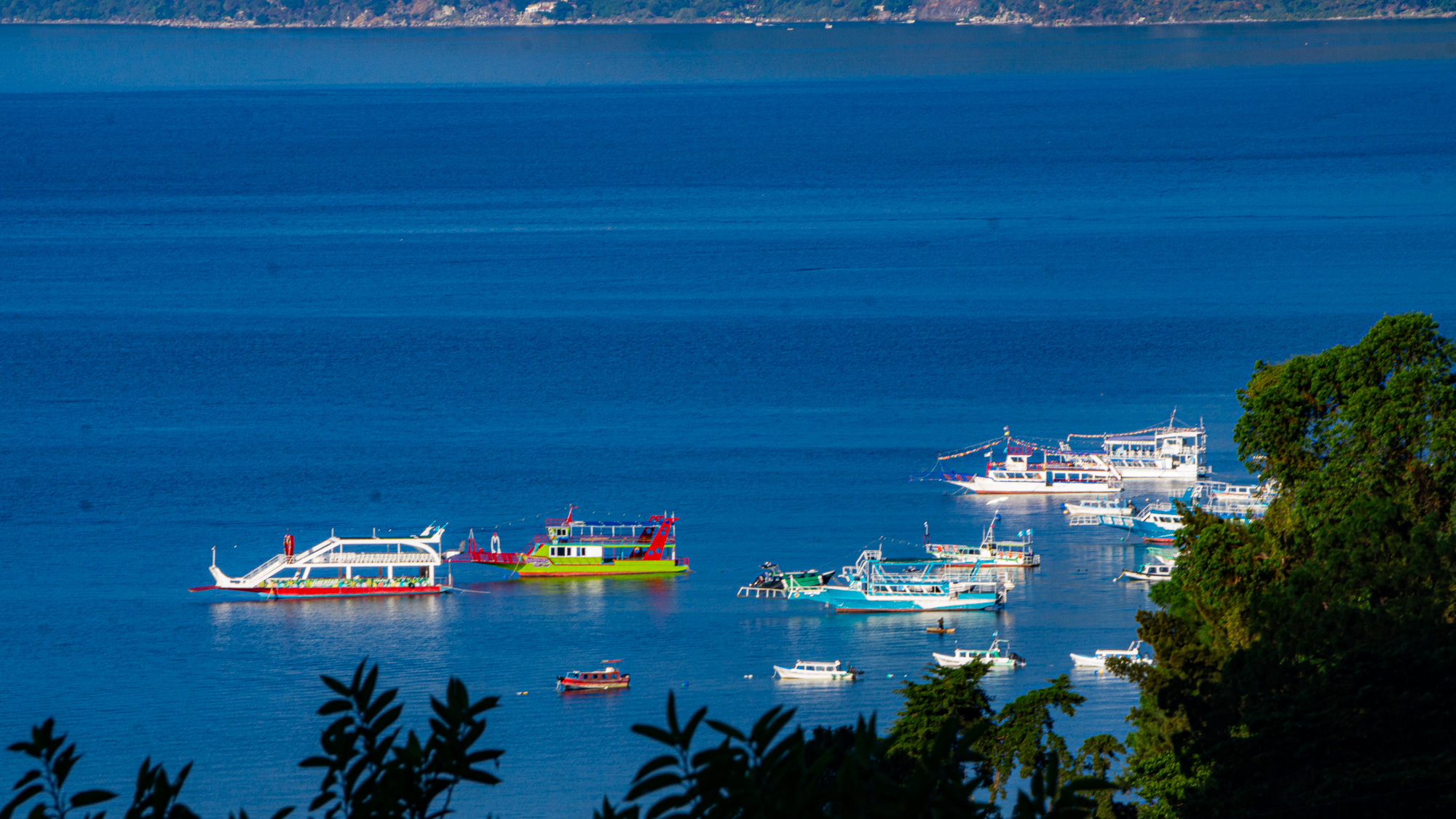Lake Atitlan, lanchas at the dock, the optional extension