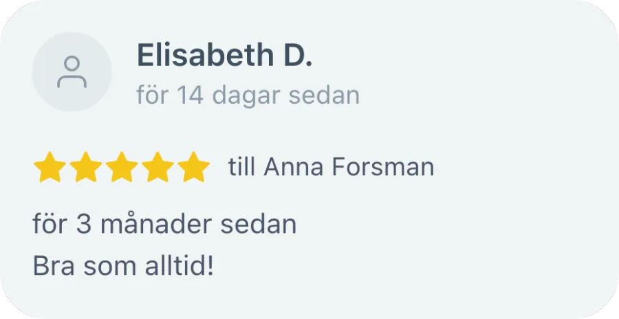 Recension från BokaDirekt till Anna Forsman