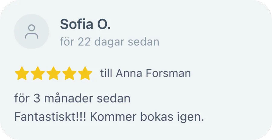 Recension från BokaDirekt till Anna Forsman